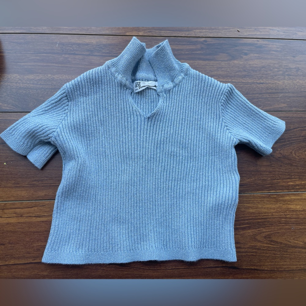 Glitter knit polo